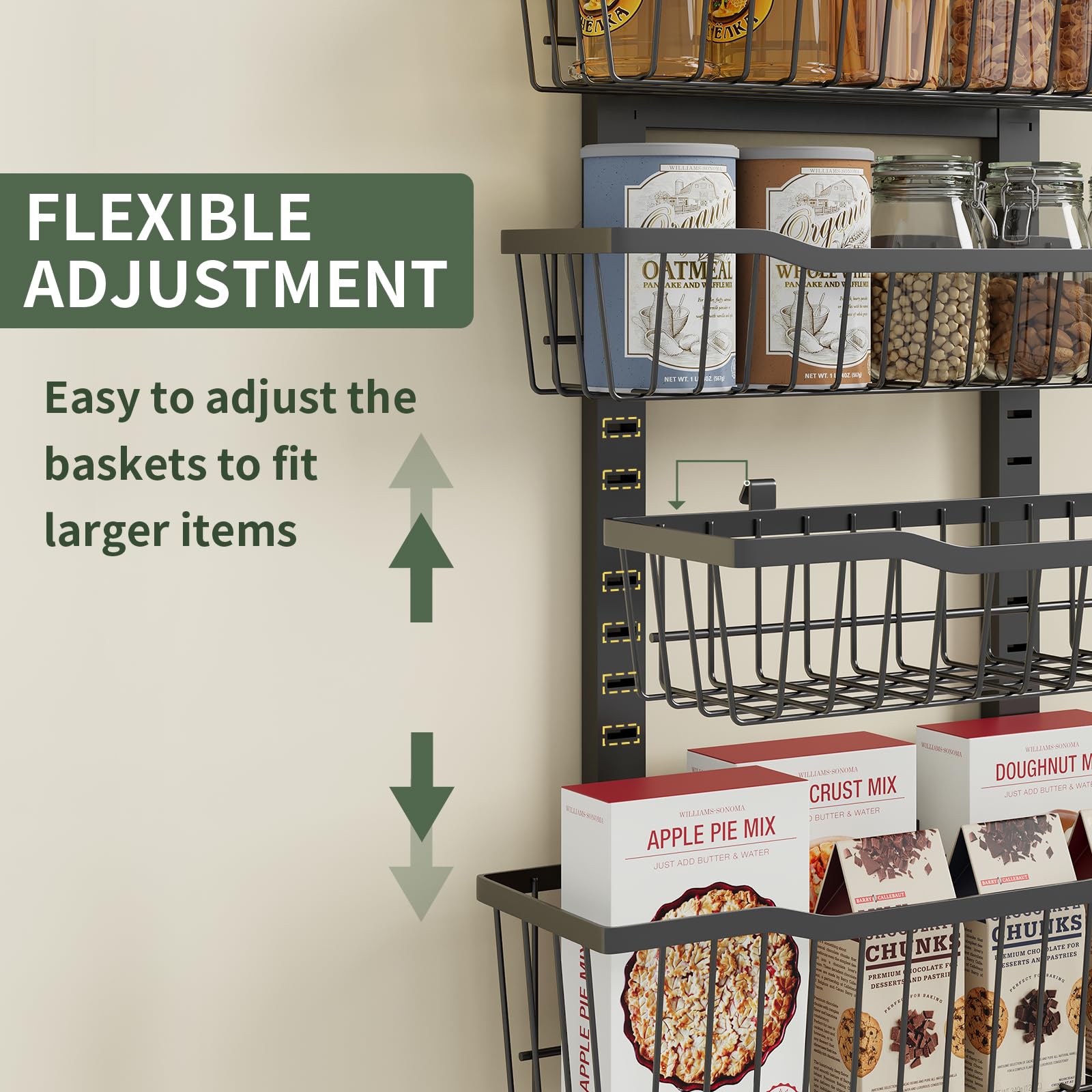 Eastherry snap-on baskets install easily without tools.