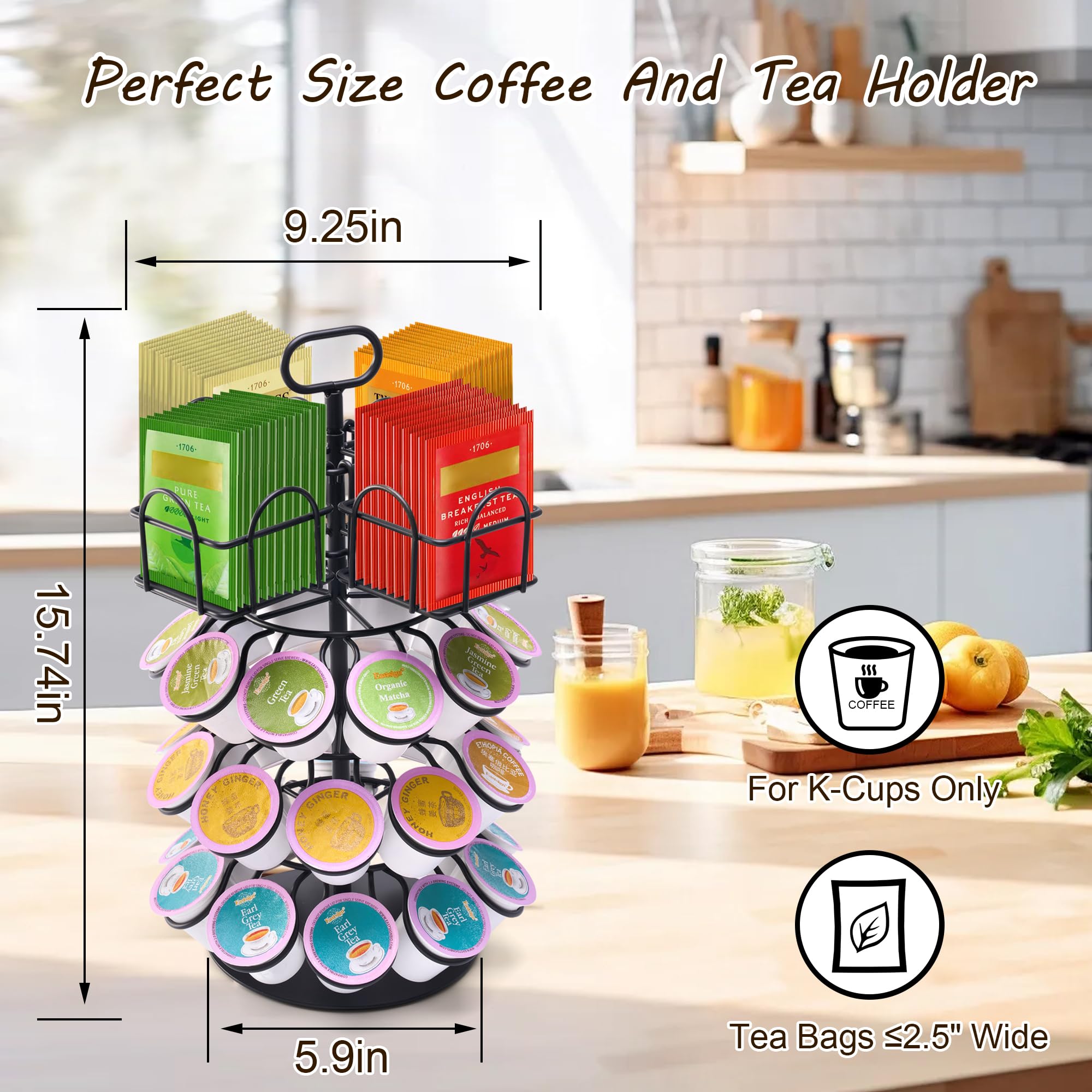 Eastsign four-tier rotating tray design keeps beverages organized and reachable.