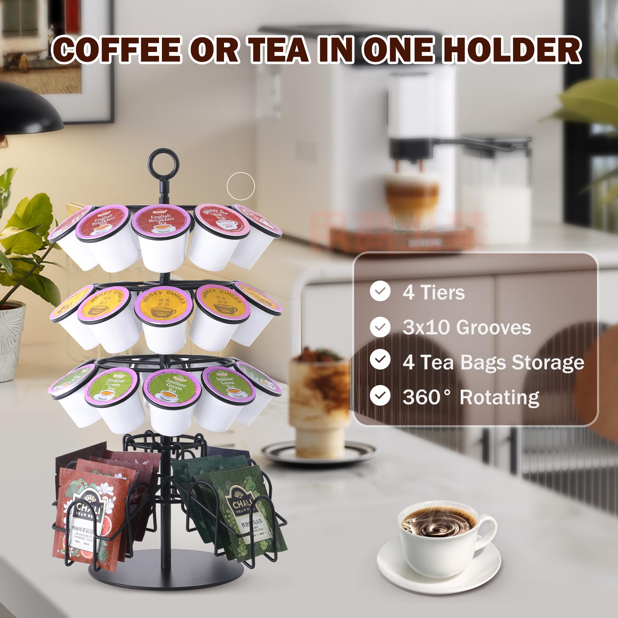 Eastsign four-tier rotating carousel saves counter space while displaying favorites