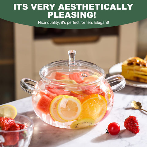 Glass Cooking Pot easy-clean surface; wipe with warm soapy water.