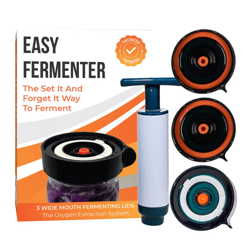 Easy Fermenter wide-mouth lids 3-pack on a jar for easy fermentation