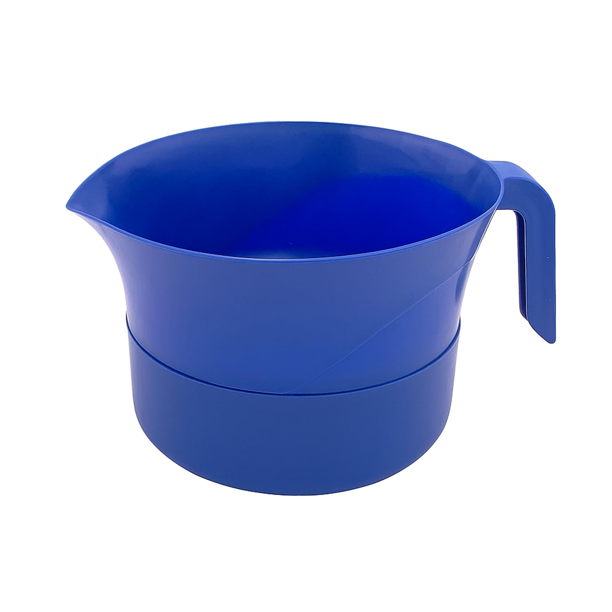 Easy Greasy 3-piece blue colander set with grease separator for bacon fat management.