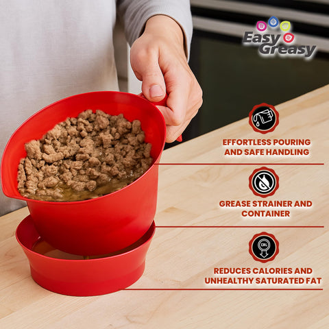 Easy Greasy BPA-free and heat-resistant colander for everyday use