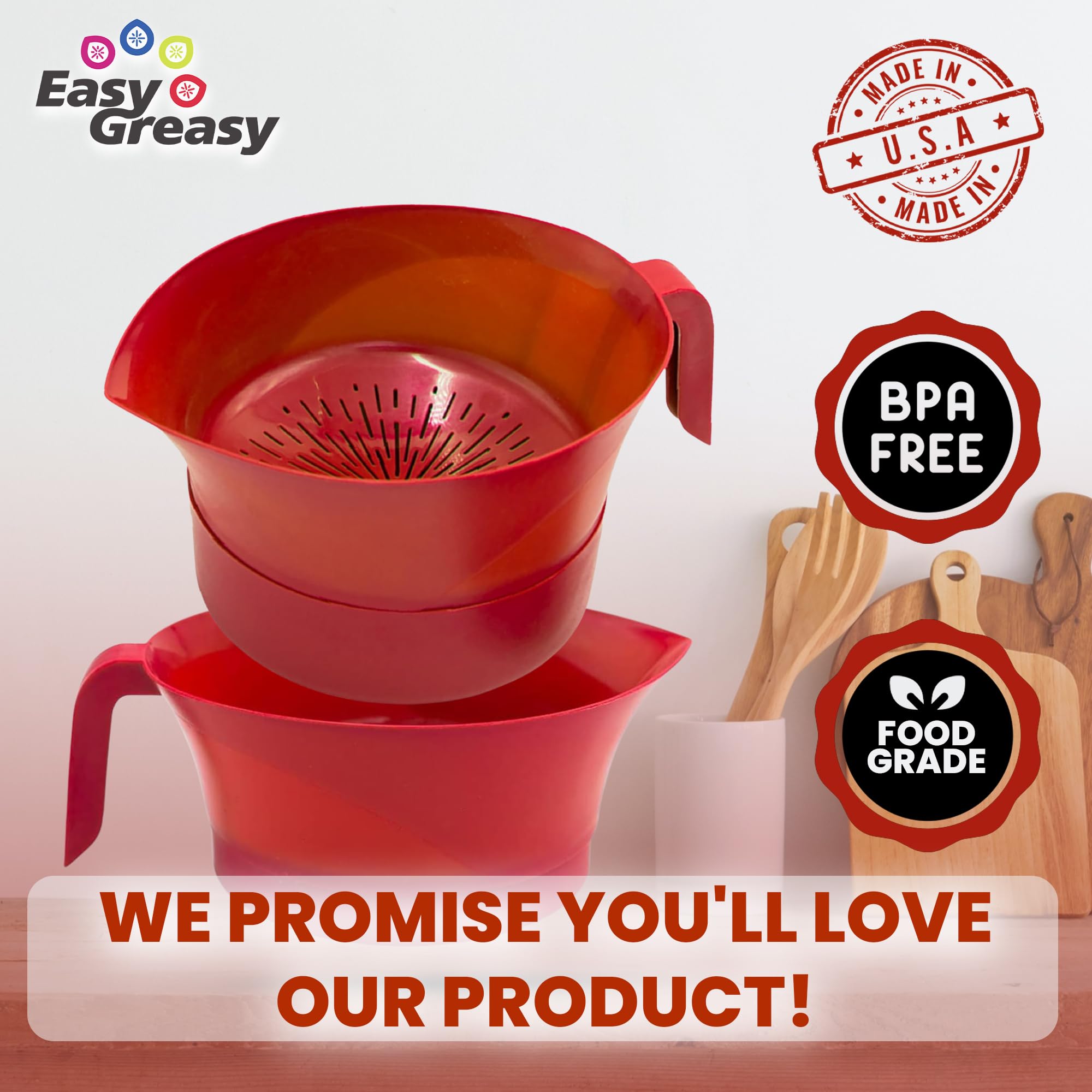 Easy Greasy grease container with lid for safe storage of hot fats