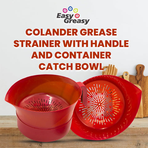 Easy Greasy 3-piece colander set for rinsing produce and draining pasta