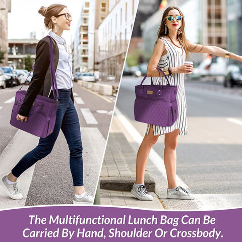 EASYA Lumina Purple lunch bag in use for work or campus meals