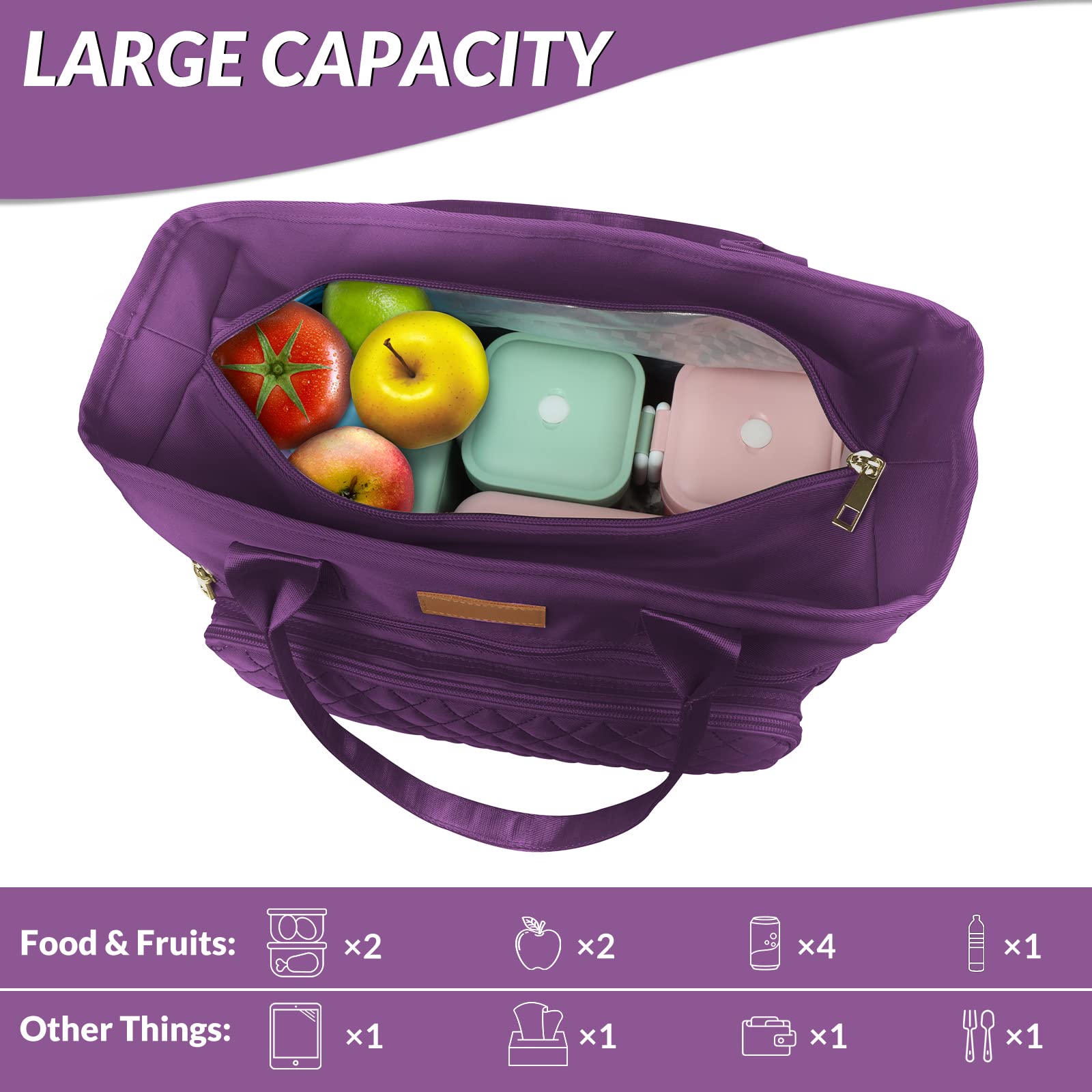 EASYA Lumina Purple insulated layer preserves food temperature