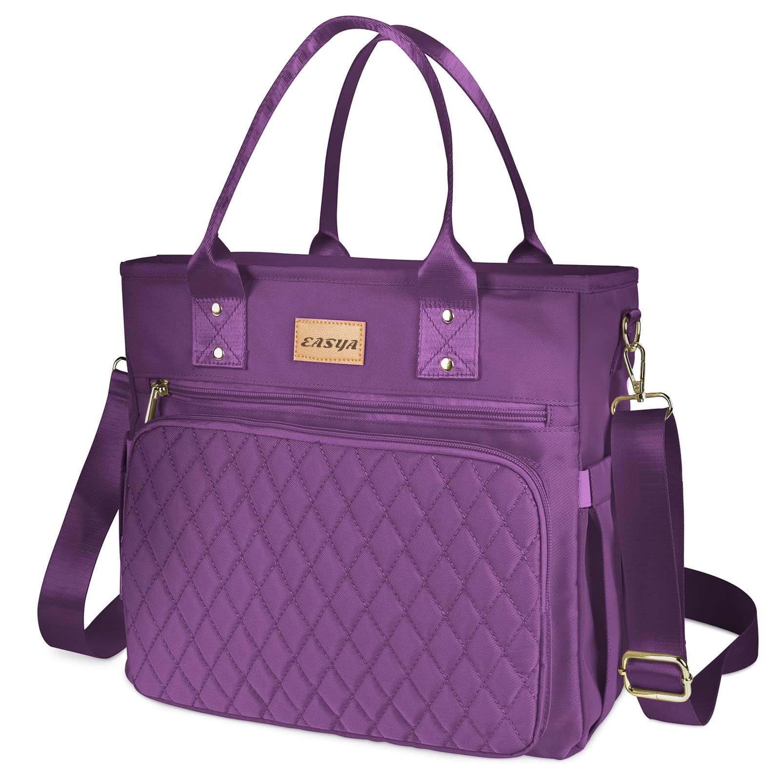 EASYA Lumina Purple lunch bag with open compartment showing organized interior
