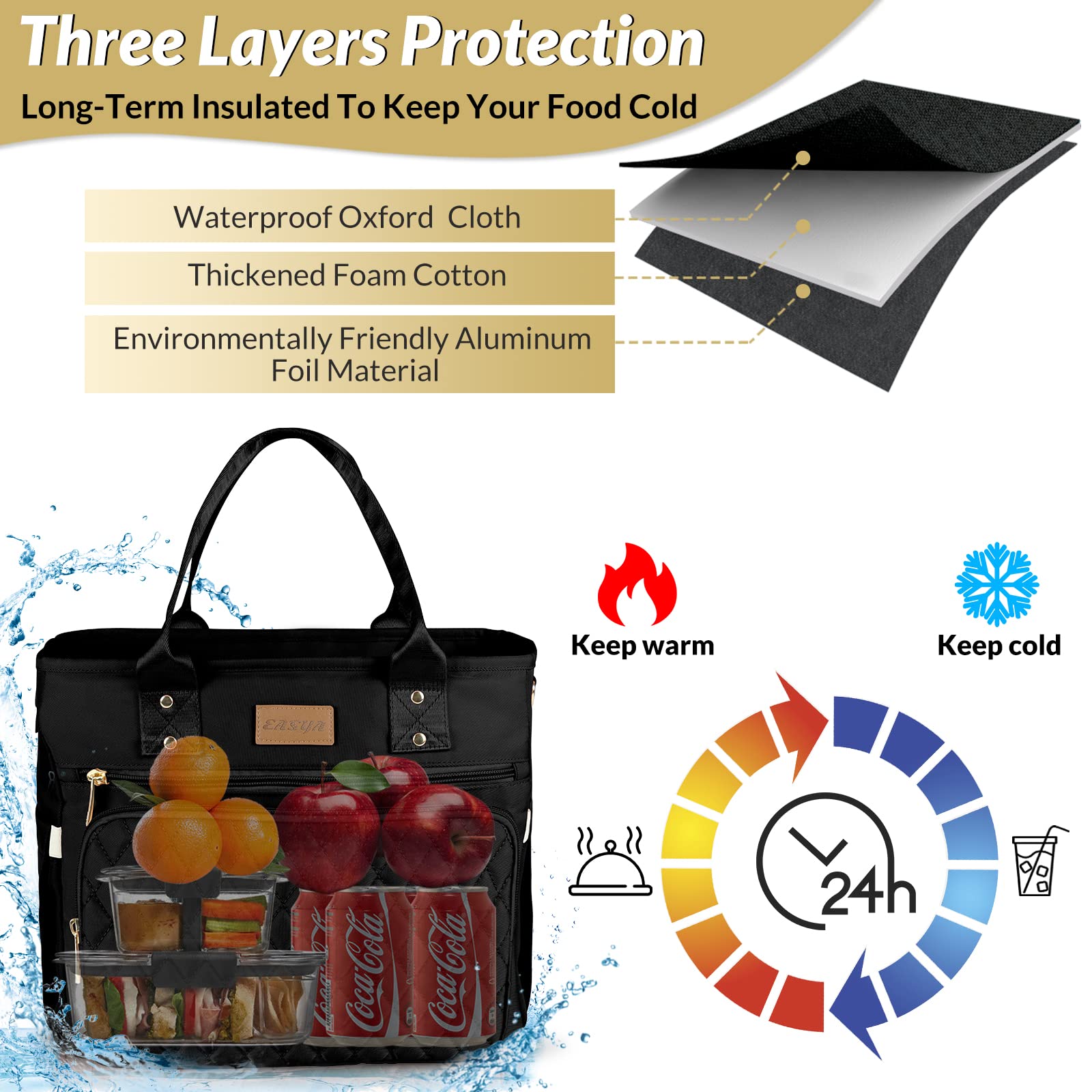 EASYA nylon exterior offers durable, stylish daily use.