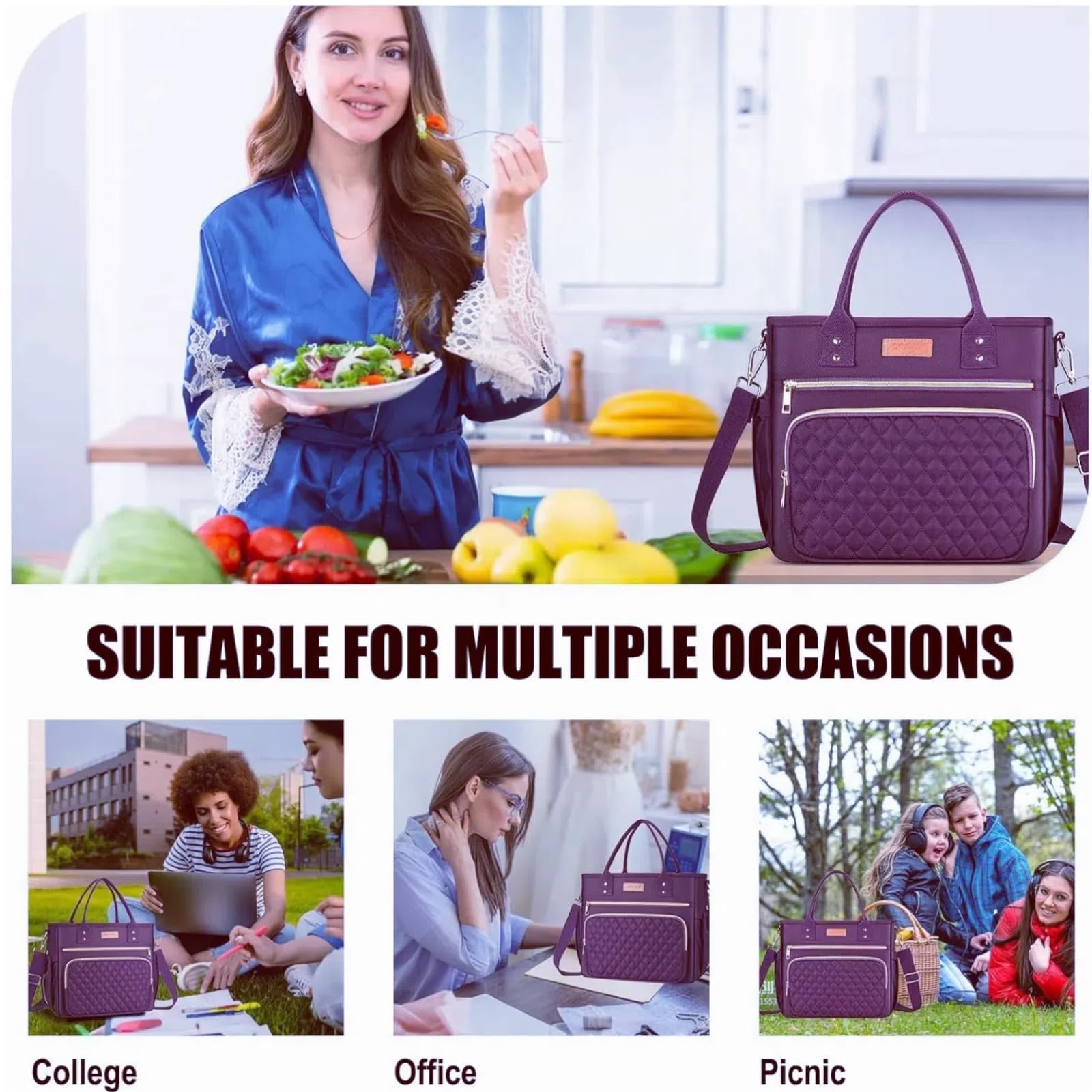 EASYA Mirage Purple leakproof liner with aluminum foil for secure temperature control.