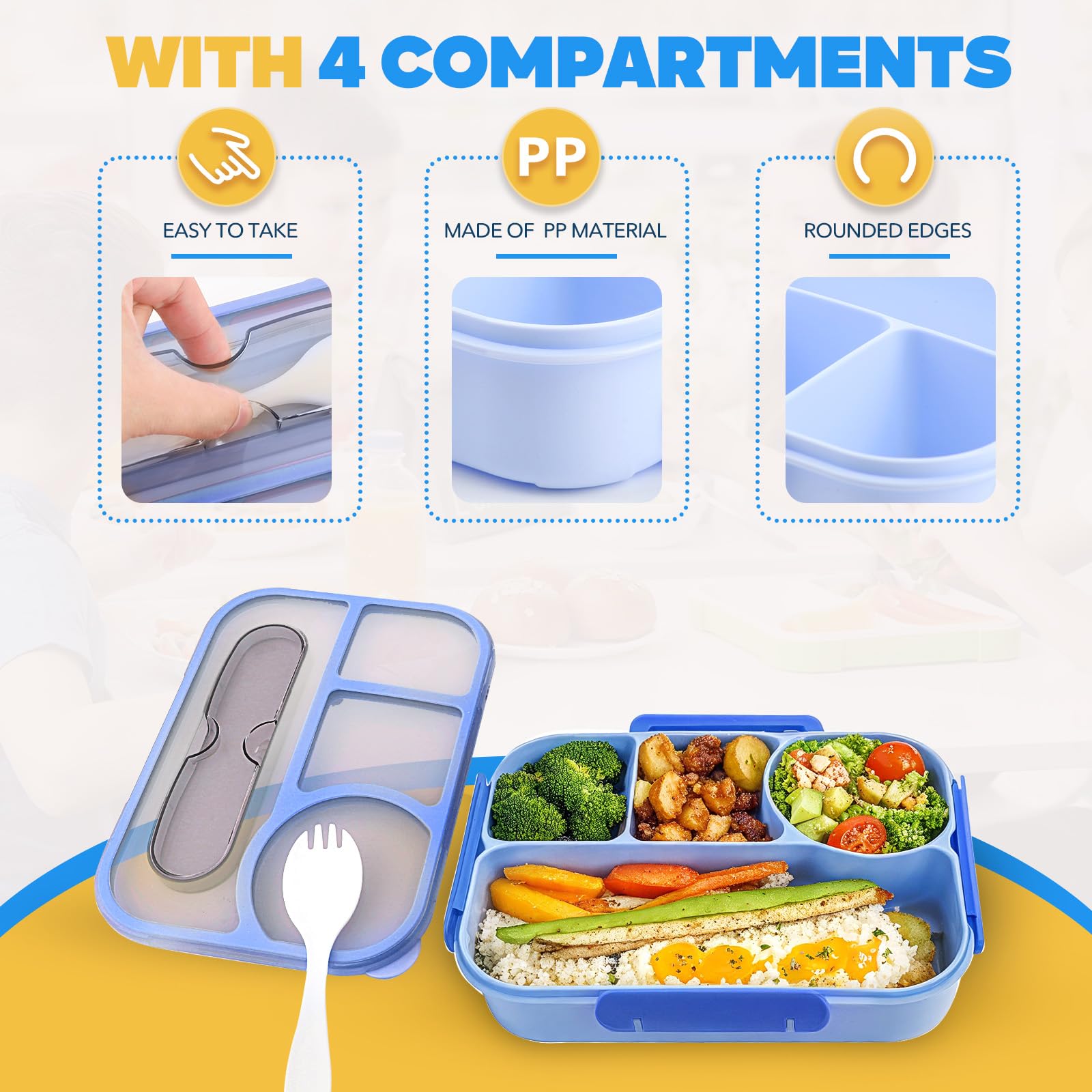 EASYFUN Bento Box is dishwasher-safe for quick cleanup.