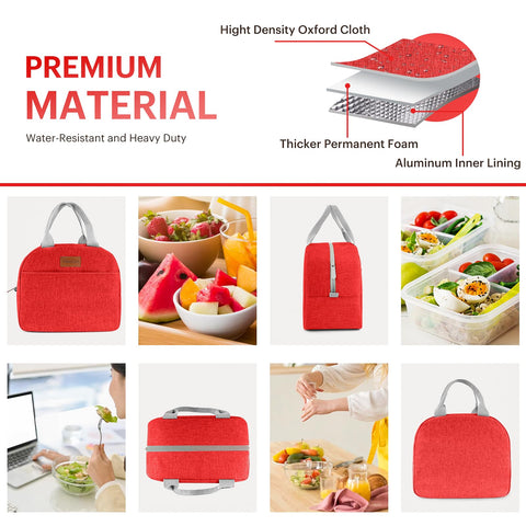 EASYFUN lunch bag aluminum foil lining is easy to clean and odor-free