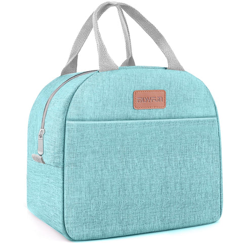 EasyFUN lunch bag exterior in aqua green shows waterproof Oxford cloth for daily use.