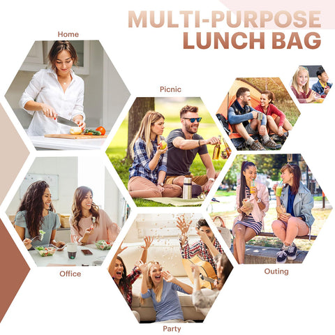 EASYFUN lunch bag khaki design suits office, travel, and outdoor use.