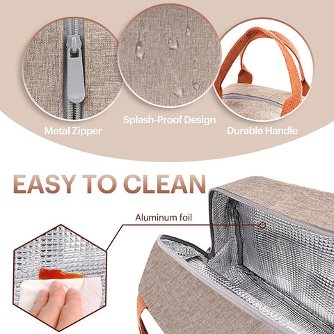 EASYFUN lunch bag thick insulation preserves temperature for hours.