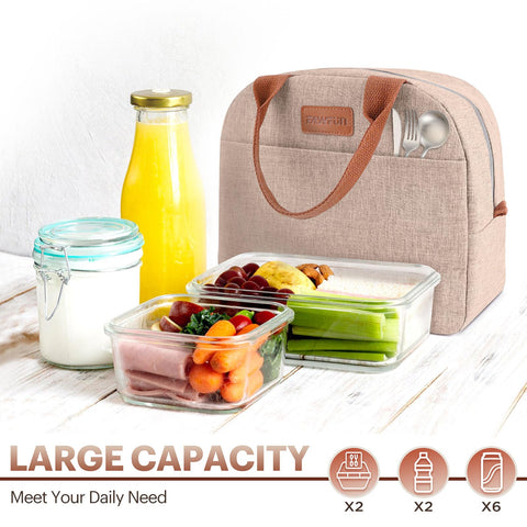 EASYFUN lunch bag waterproof Oxford surface protects contents from rain.