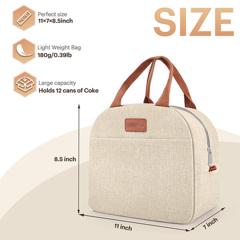 EASYFUN lunch bag front pocket keeps small items easy to reach