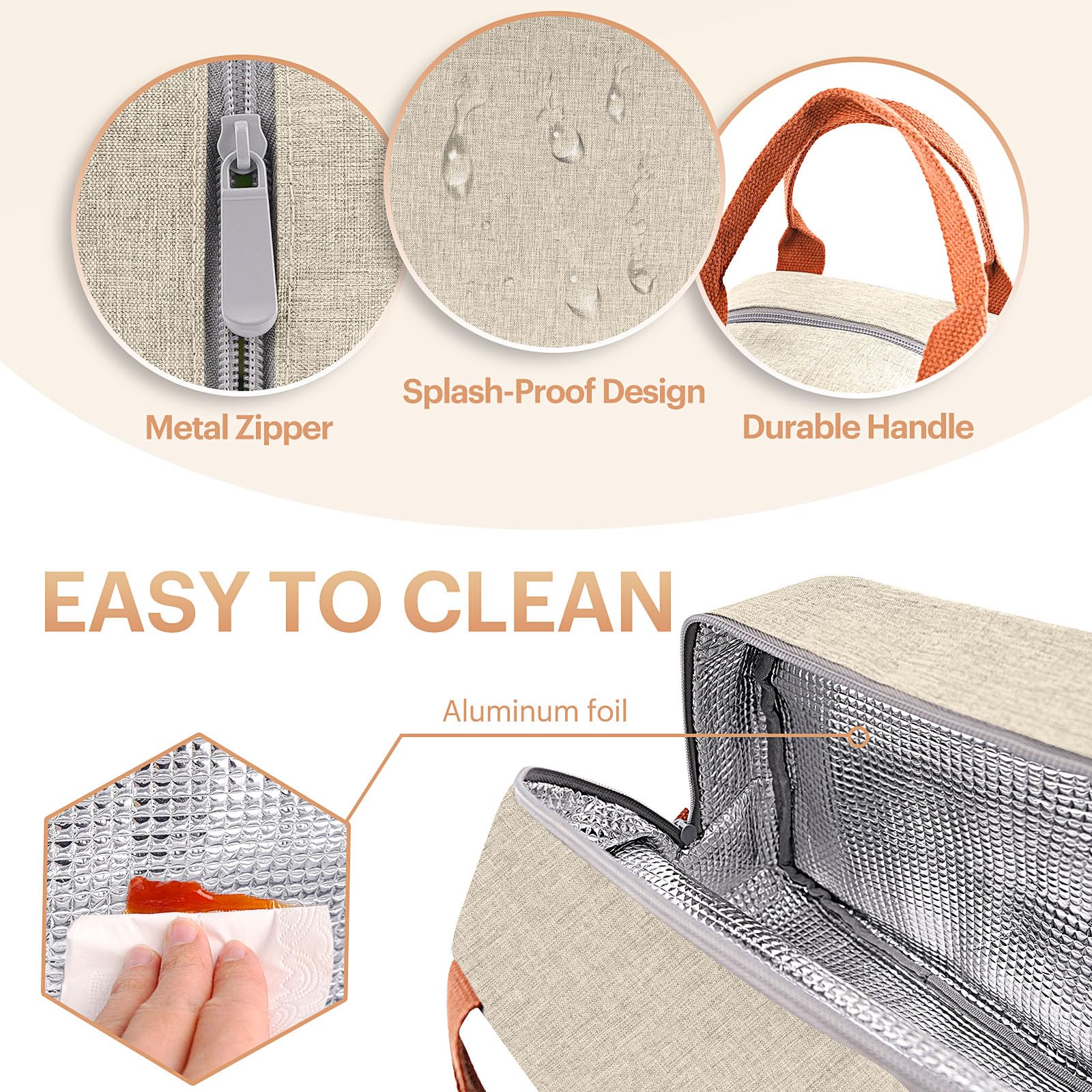 EASYFUN insulation layer helps keep food cold or warm for hours