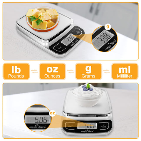 Unit conversion on Easy@Home scale supports lb, oz, g, ml