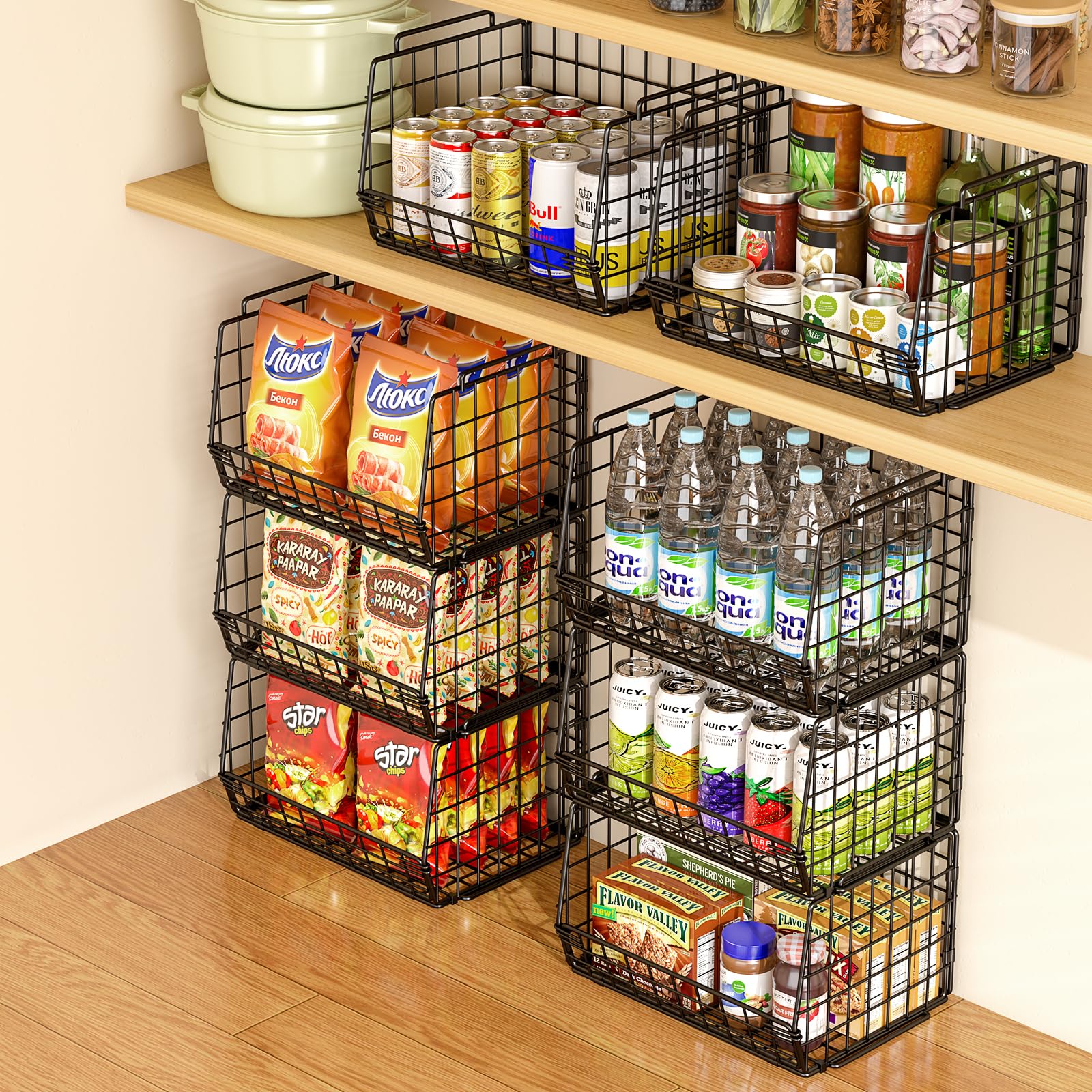 easykitch carbon steel matte black finish for durable pantry storage