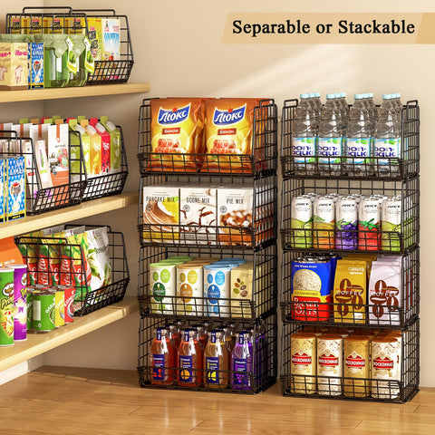 easykitch foldable wire baskets organize spaces with portable design
