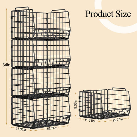 easykitch four-basket stack-height configuration maximizes vertical storage