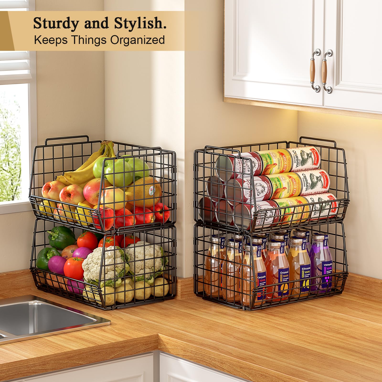 easykitch fruit vegetable storage baskets keep produce visible