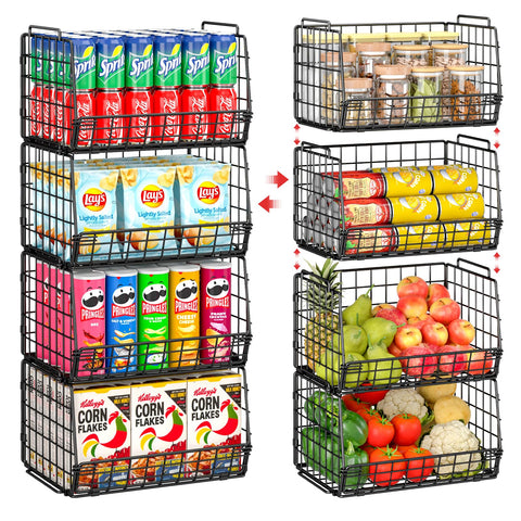 easykitch stackable pantry baskets assembly for quick setup
