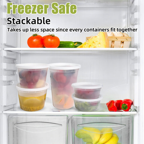EASYTRIP stackable 16oz containers saving fridge space