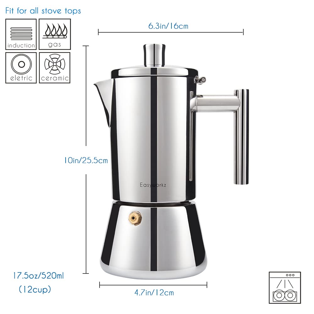 Diego stainless steel finish resists rust on induction stoves