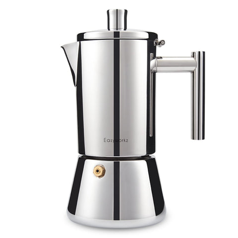Easyworkz Diego 4‑cup moka pot on stove for bold espresso