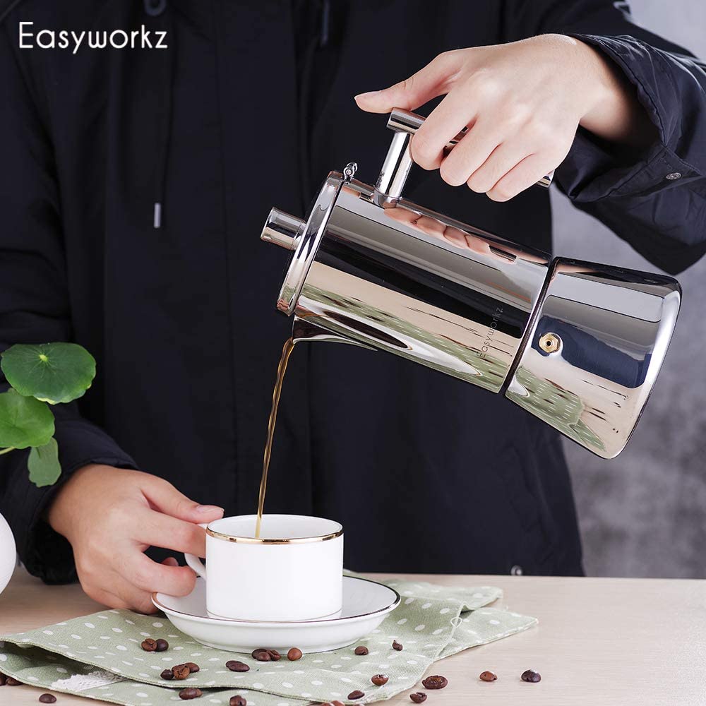 Disassembled Easyworkz Diego moka pot for easy cleaning