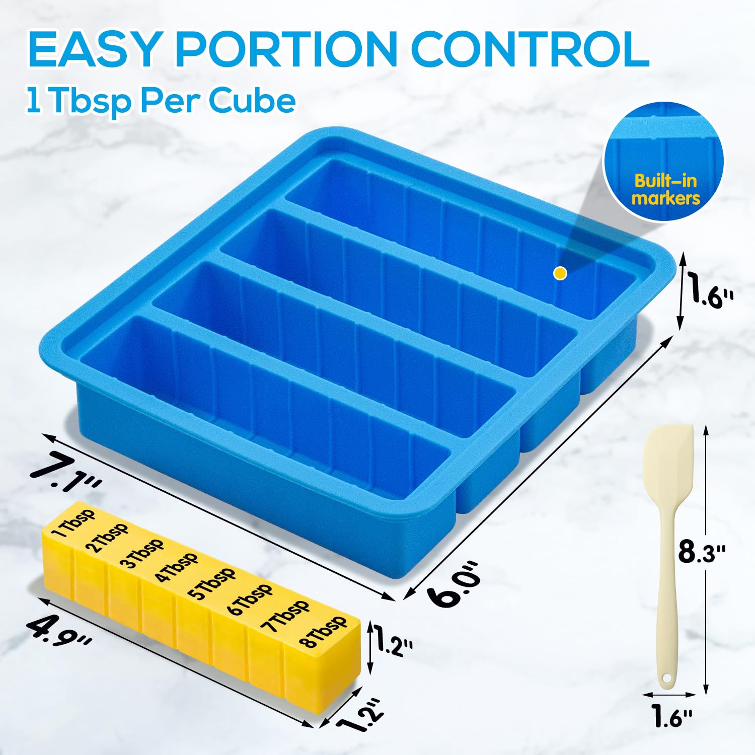 EASYYOURHOME butter mold with spatula for easy mixing and spreading.
