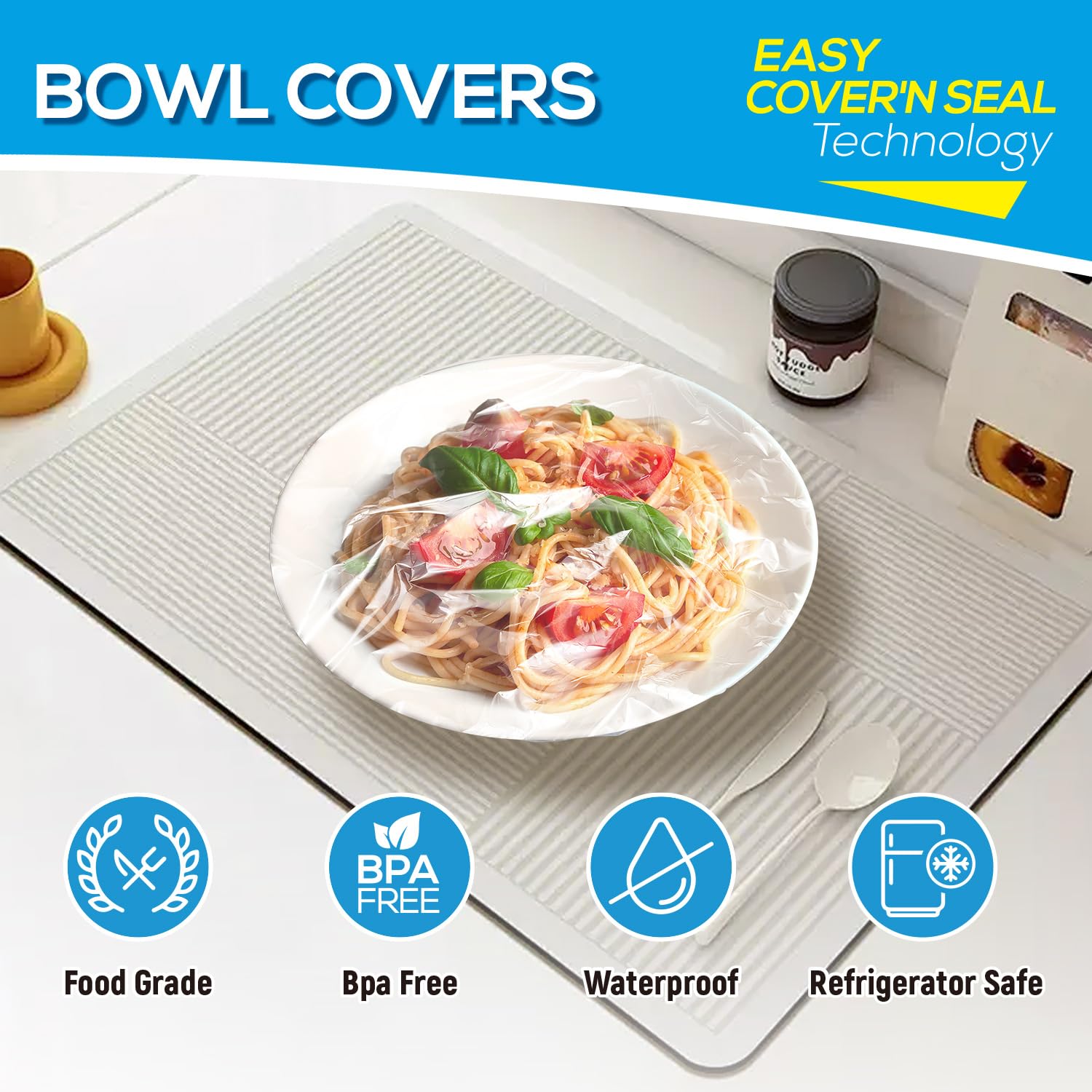 EASYYOURHOME LDPE BPA-free bowl cover used for sourdough proofing and marinating