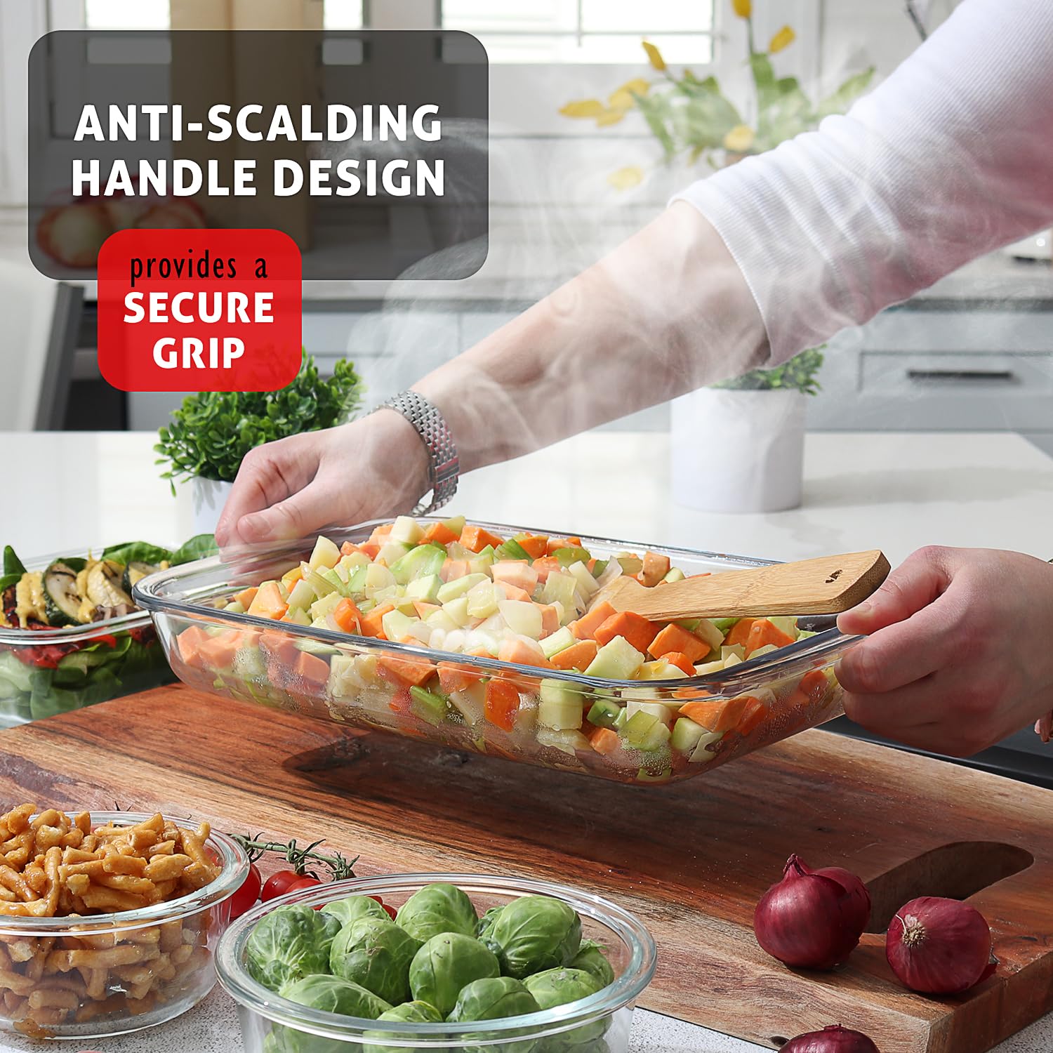 EATEX borosilicate bakeware withstands freezer-to-oven transitions reliably.