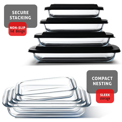 EATEX dishwasher-safe lasagna pan cleans easily after dinners.