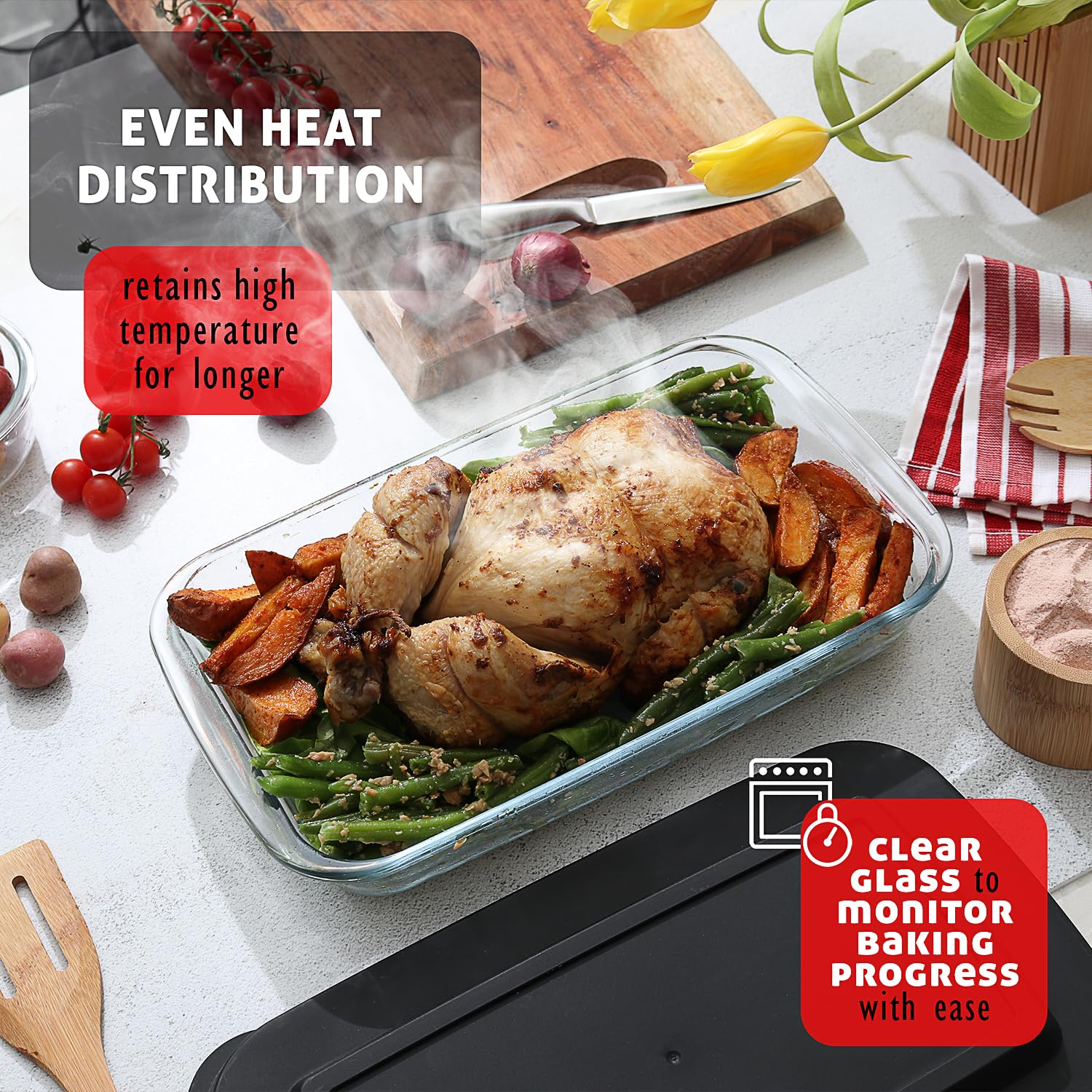 EATEX four-size set fits meals from side dishes to casseroles.