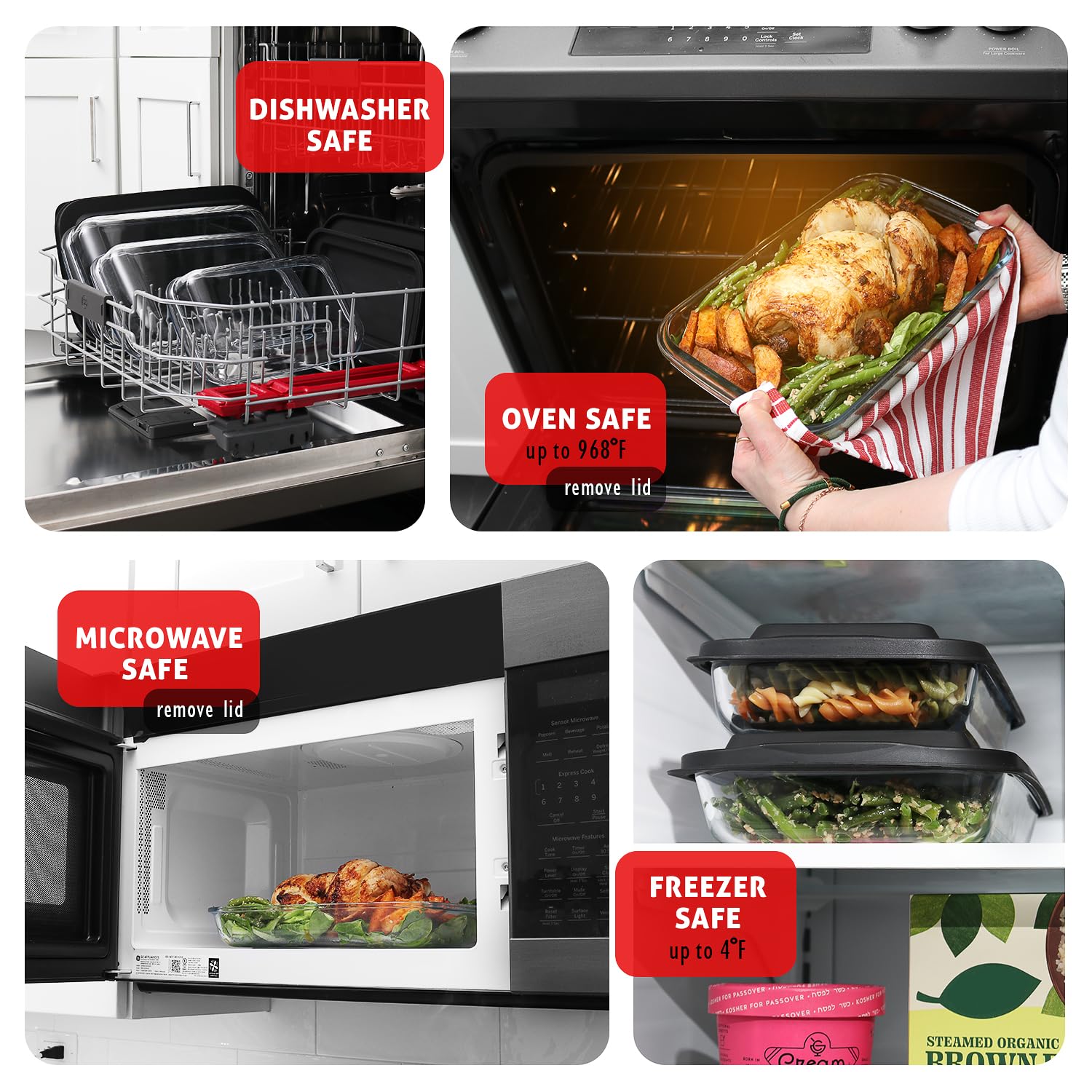 EATEX leakproof plastic lids seal meal prep securely.