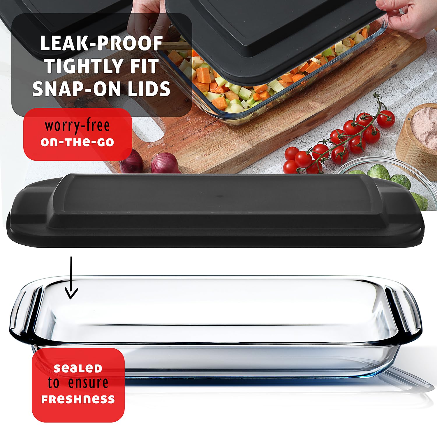 EATEX stackable design saves space in your kitchen.