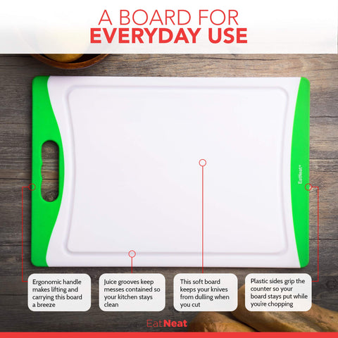 EatNeat cutting board for prep and organized workspace.