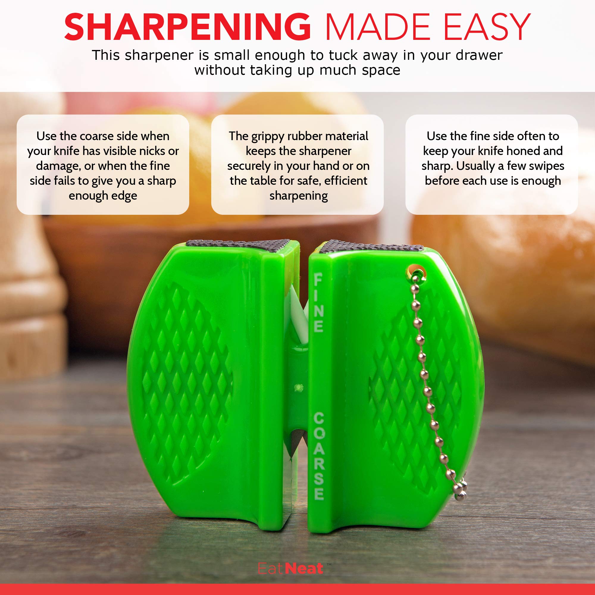 EatNeat precision sharpener keeps blades ready for dinner prep.