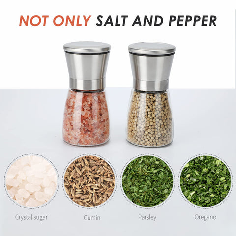Ebaco salt and pepper mills on table show modern kitchen style.