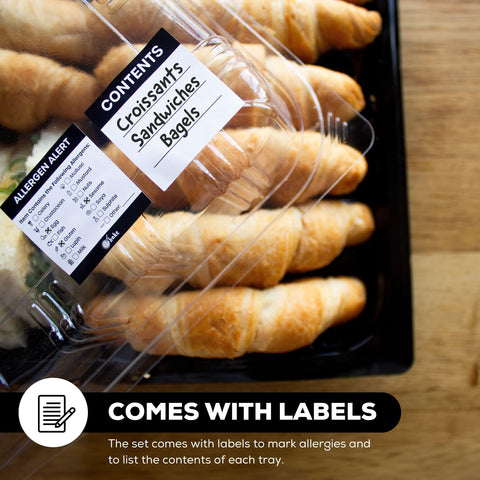 ebake stackable plastic trays save space in fridge or cabinet after use.