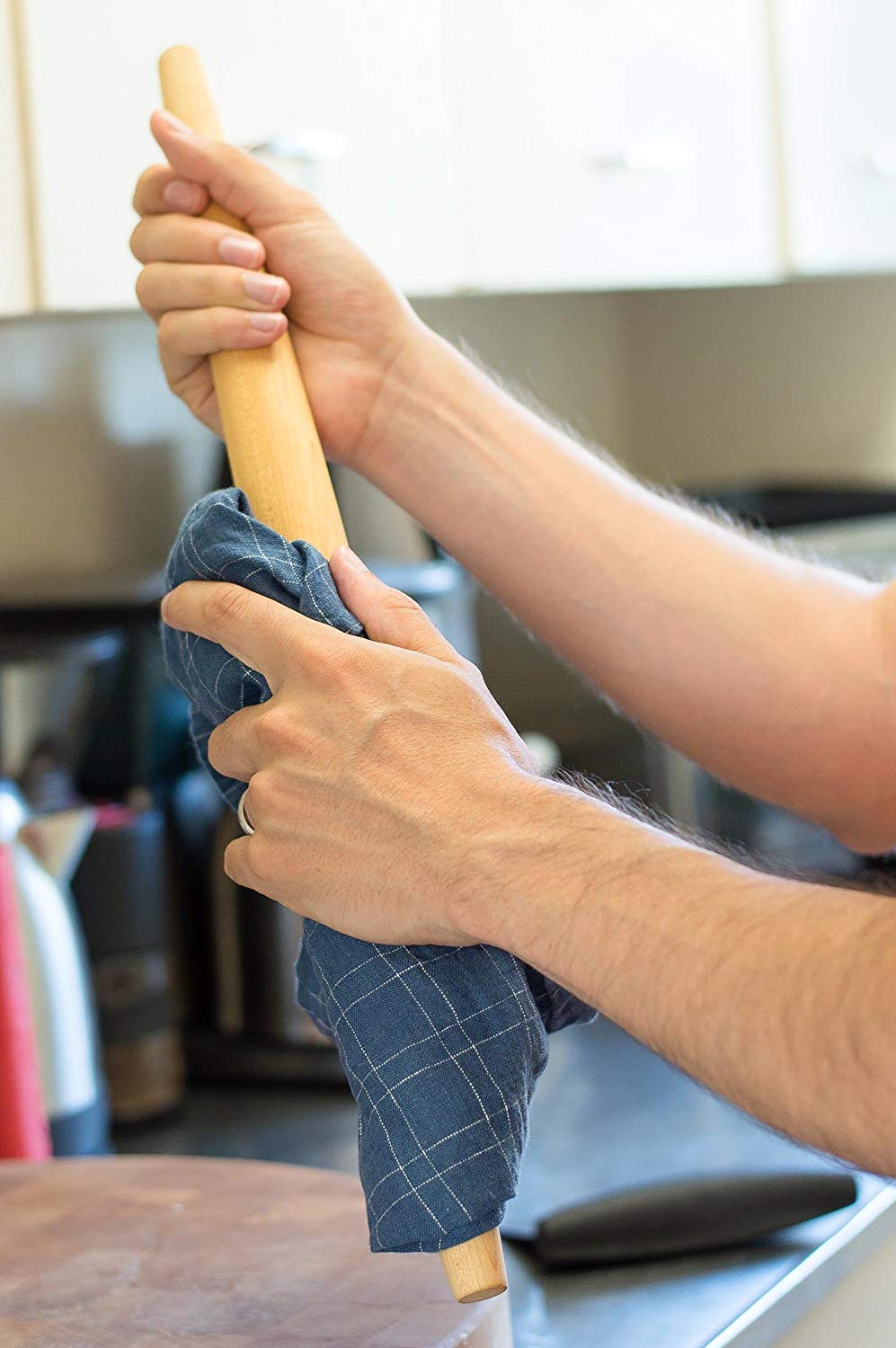 Ebuns French Rolling Pin cookie dough being rolled for uniform cookies