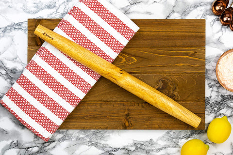 Ebuns French Rolling Pin close-up of smooth solid wood surface for easy rolling