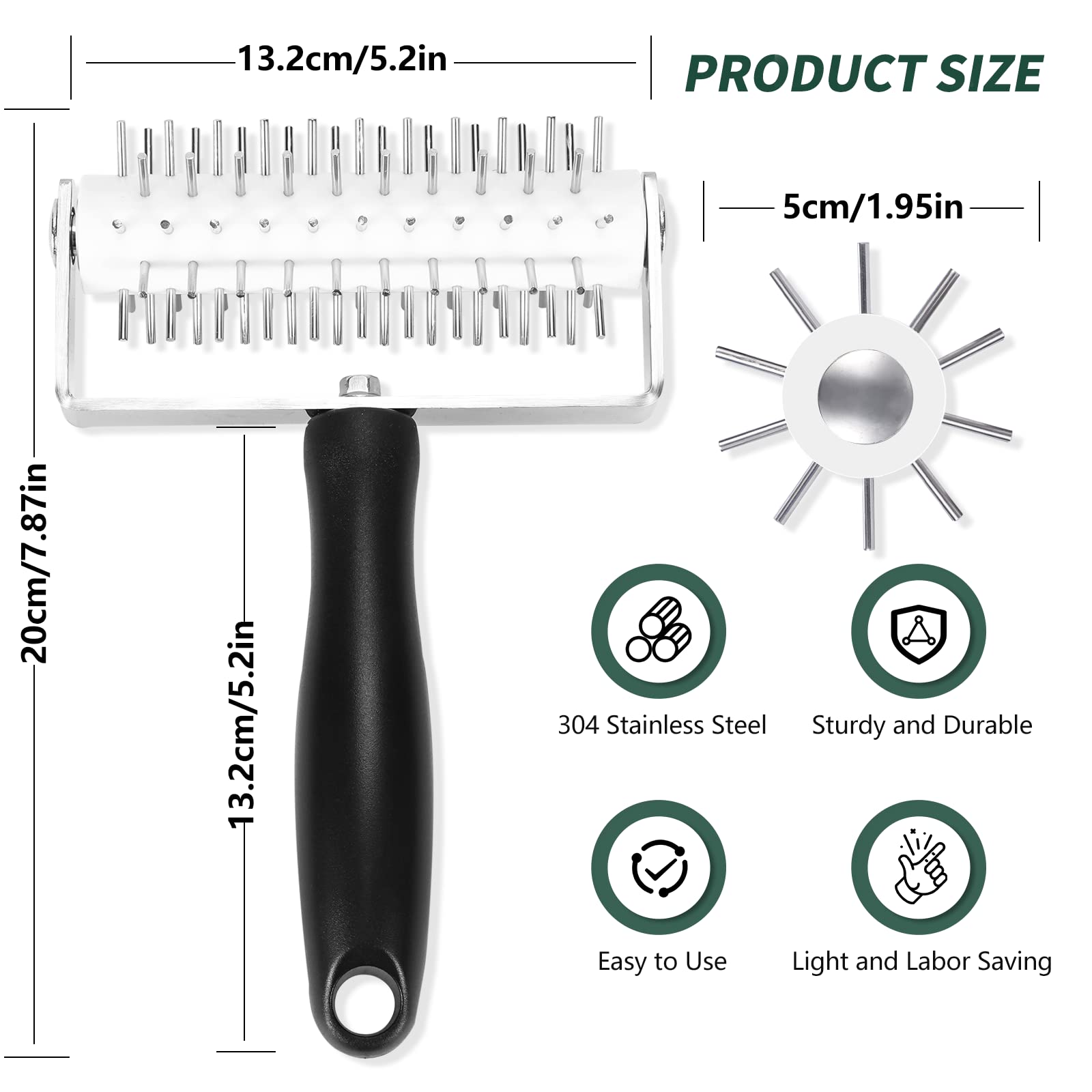 Ecavria baking tool with spikes creates punctured dough for cookies and pastries.