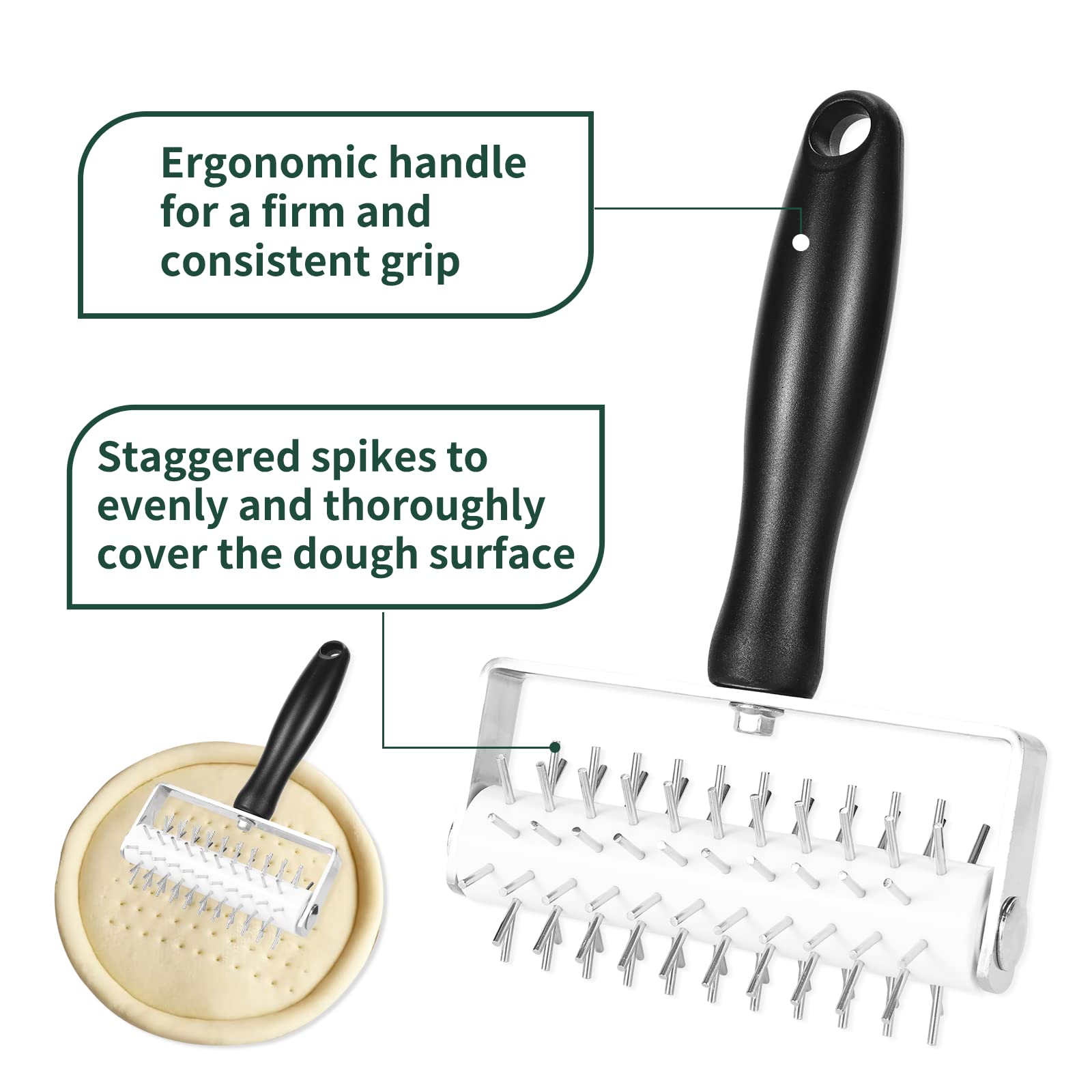 Ecavria pizza dock tool assists home bakers in quick crust docking for pies.