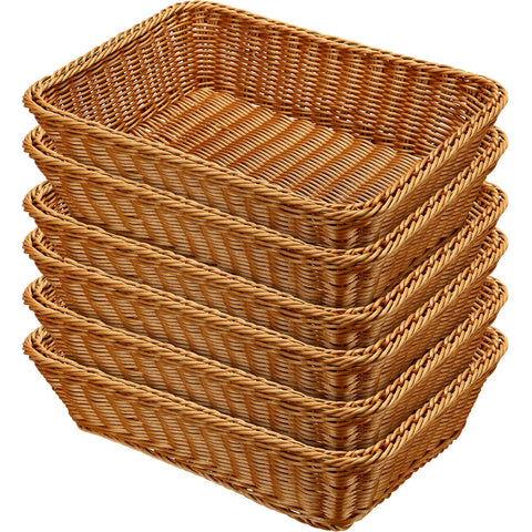 Eccliy 6-pack wicker bread baskets for an elegant bread display.