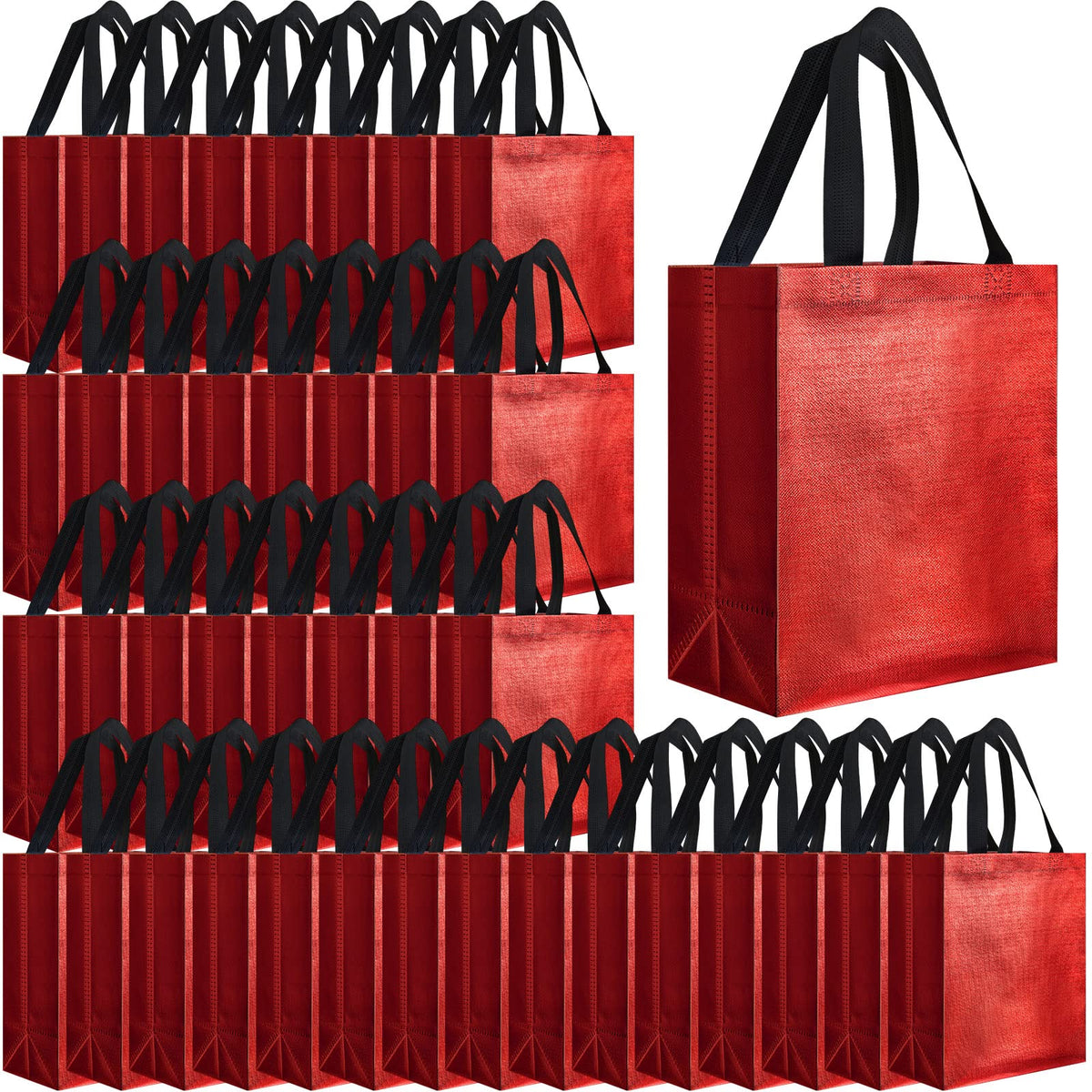 Eccliy 80-piece gift bags set with glossy tote for stylish packaging.