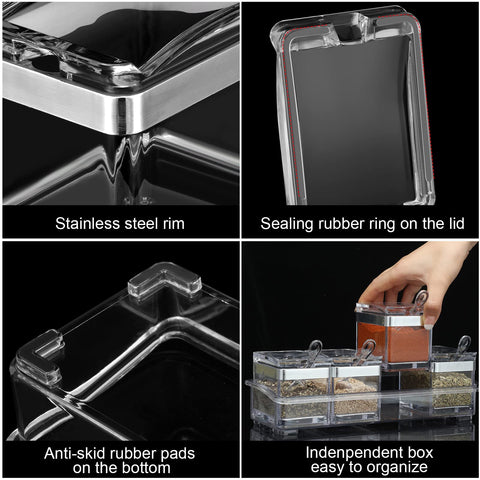 Eccliy clear acrylic spice rack keeps countertops sleek and organized